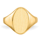 14k 8.5x14.0mm Oval Closed Back Signet Ring