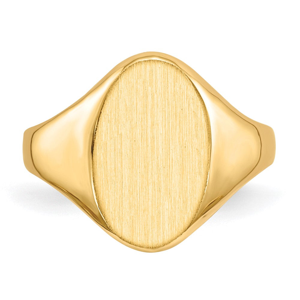 14k 8.5x14.0mm Oval Closed Back Signet Ring