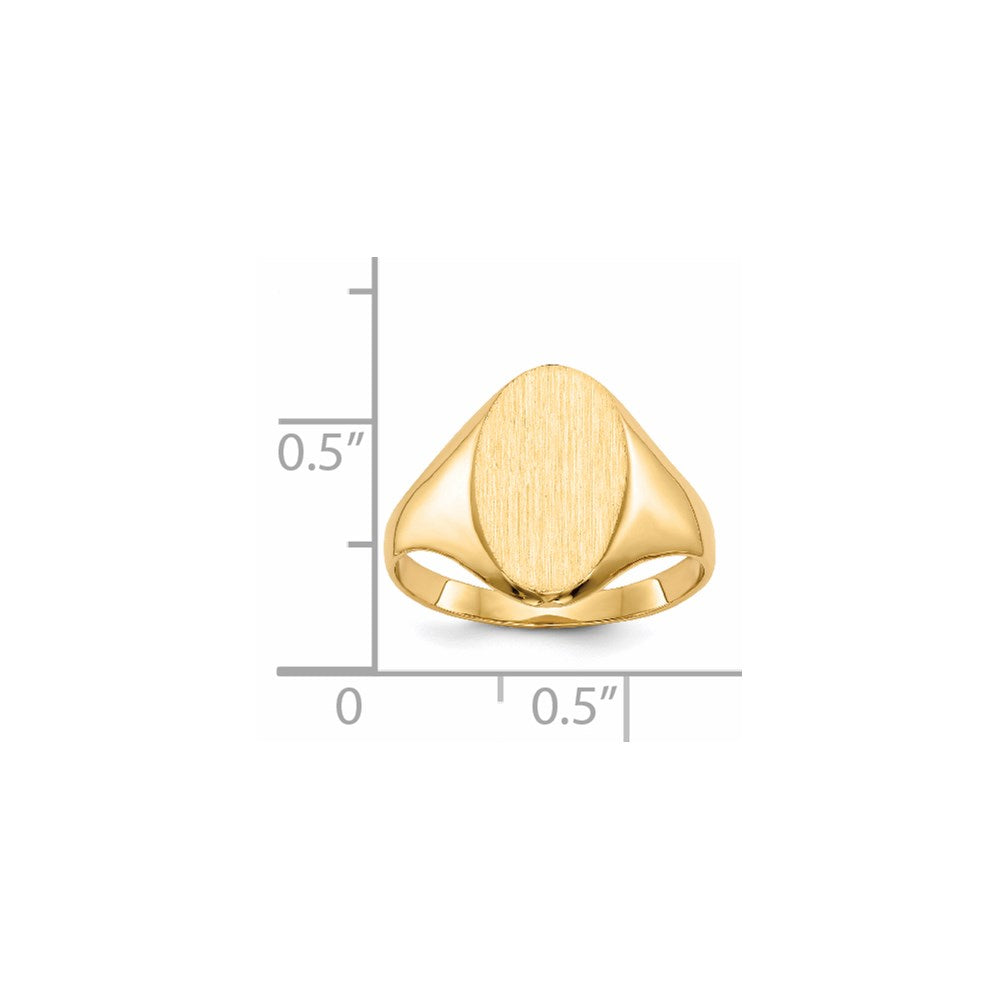 14k 8.5x14.0mm Oval Closed Back Signet Ring