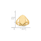 14k 8.5x14.0mm Oval Closed Back Signet Ring