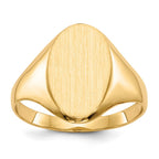 14k 8.5x14.0mm Oval Closed Back Signet Ring