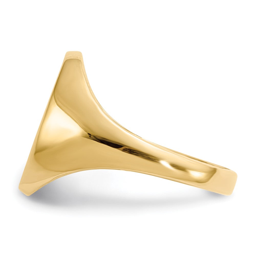 14k 9.5x12.5mm Closed Back Childs Oval Signet Ring