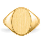 14k 9.5x12.5mm Closed Back Childs Oval Signet Ring