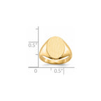 14k 9.5x12.5mm Closed Back Childs Oval Signet Ring