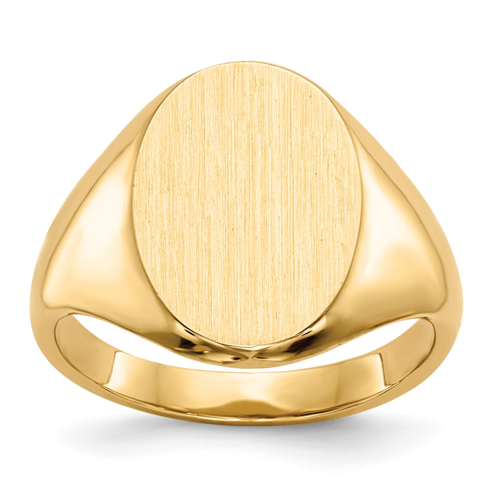 14k 9.5x12.5mm Closed Back Childs Oval Signet Ring