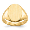 14k 9.5x12.5mm Closed Back Childs Oval Signet Ring
