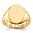 14k 9.5x12.5mm Closed Back Childs Oval Signet Ring