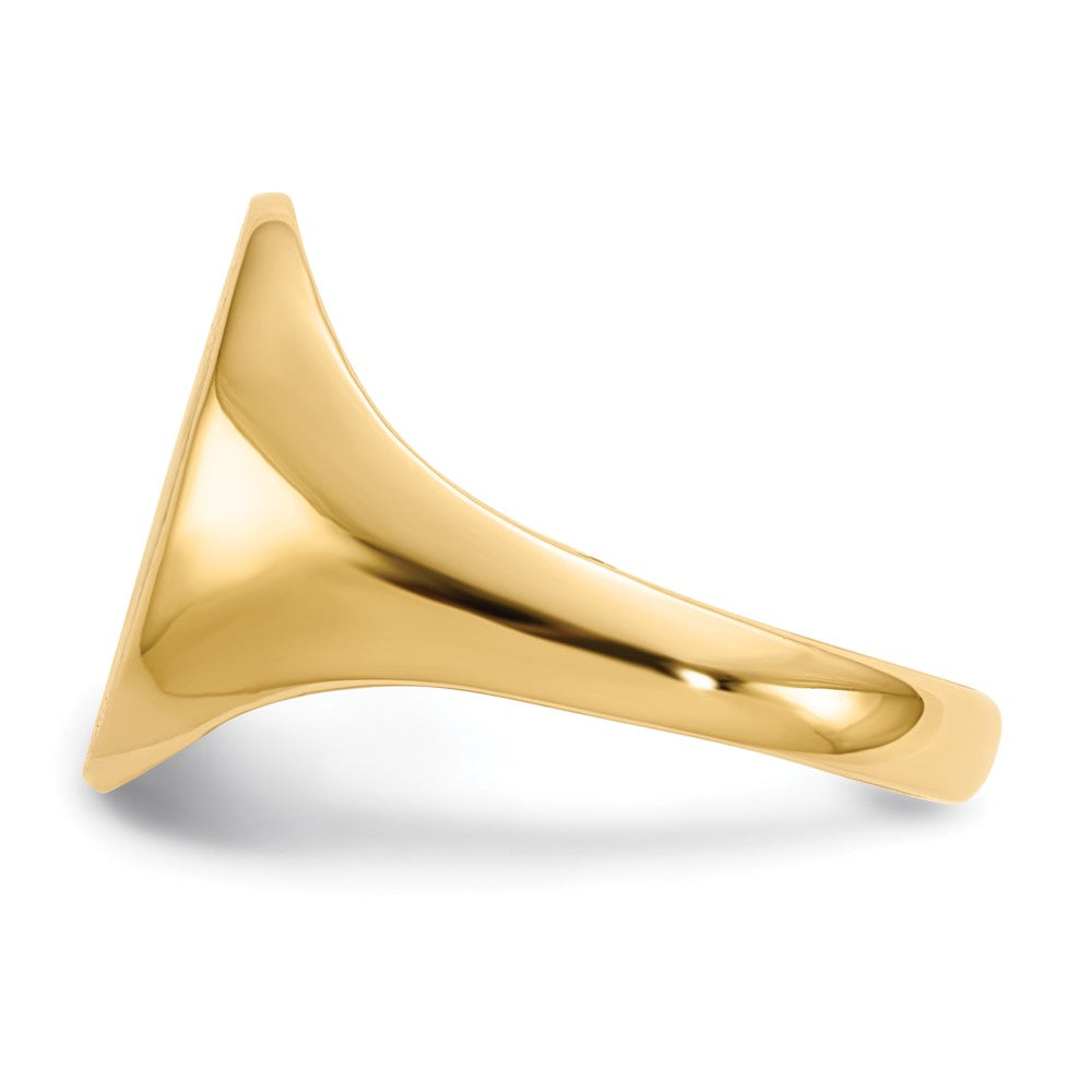 14k 10.0x14.0mm Oval Closed Back Signet Ring