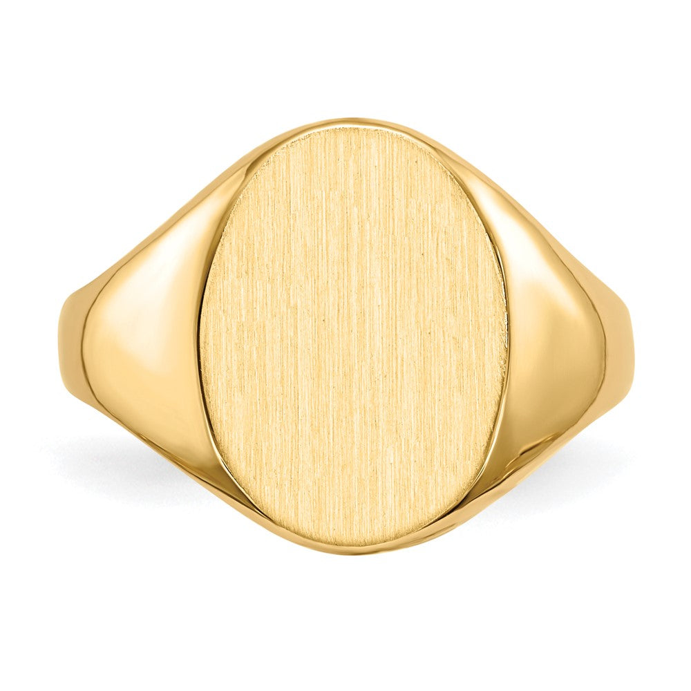 14k 10.0x14.0mm Oval Closed Back Signet Ring