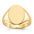 14k 10.0x14.0mm Oval Closed Back Signet Ring