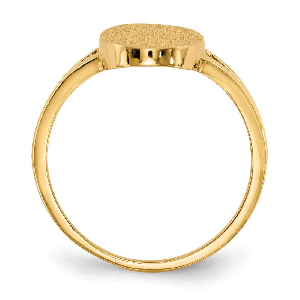 14k 8.5x14.5mm Oval Closed Back Signet Ring