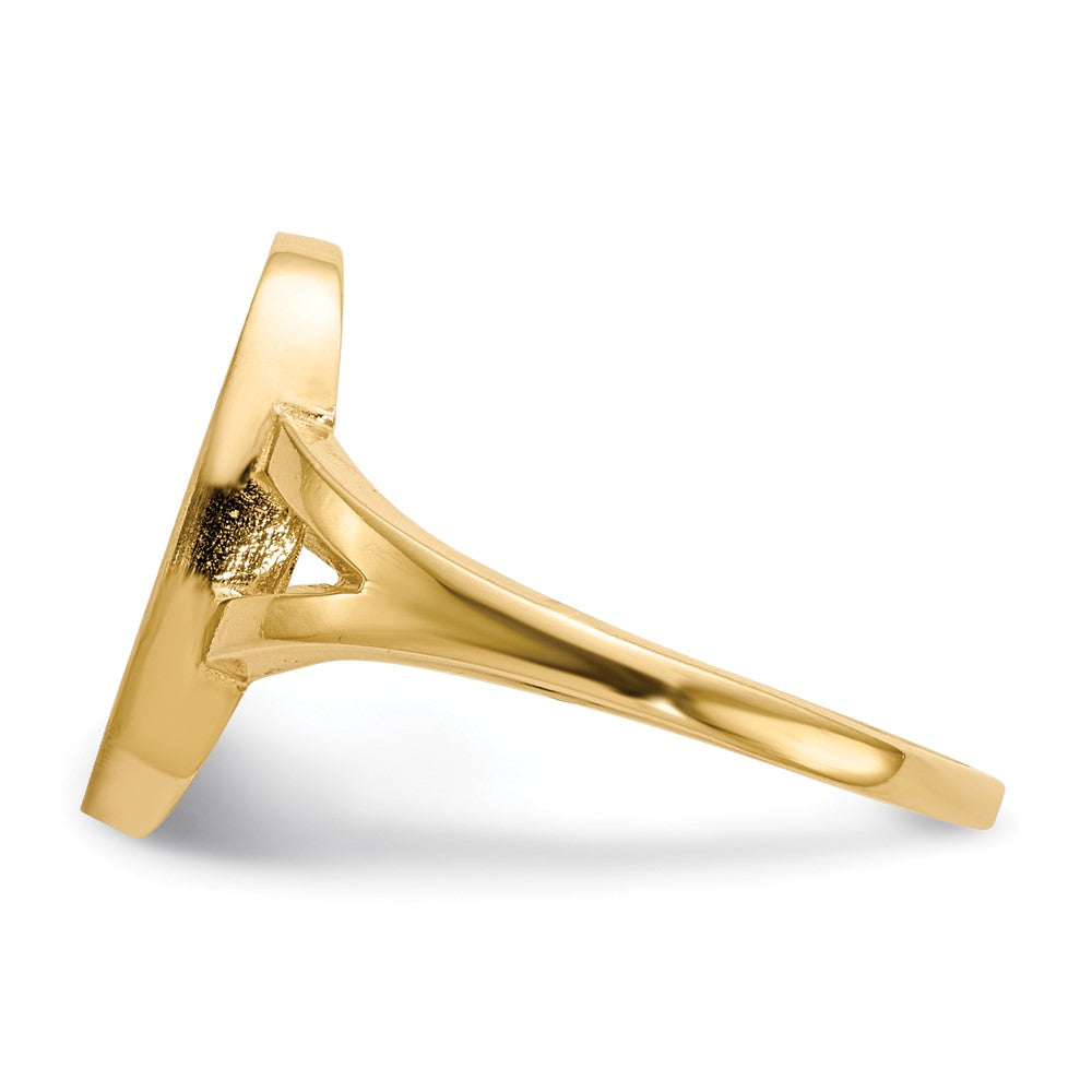 14k 8.5x14.5mm Oval Closed Back Signet Ring