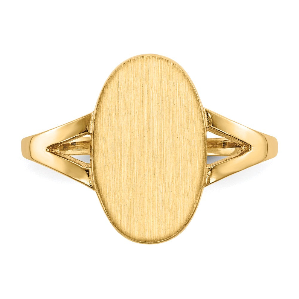 14k 8.5x14.5mm Oval Closed Back Signet Ring