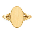 14k 8.5x14.5mm Oval Closed Back Signet Ring