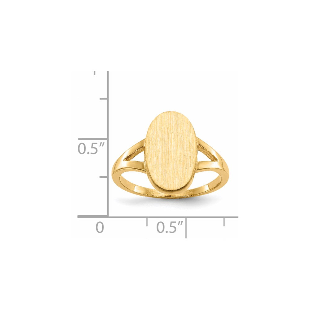14k 8.5x14.5mm Oval Closed Back Signet Ring
