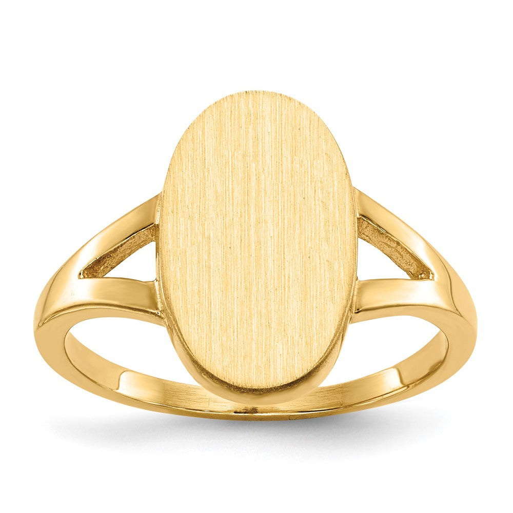 14k 8.5x14.5mm Oval Closed Back Signet Ring