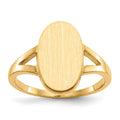 14k 8.5x14.5mm Oval Closed Back Signet Ring