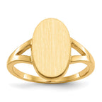 14k 8.5x14.5mm Oval Closed Back Signet Ring