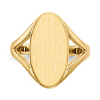 14k 9.0x16.5mm Oval Closed Back Signet Ring