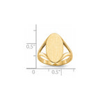 14k 9.0x16.5mm Oval Closed Back Signet Ring
