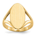 14k 9.0x16.5mm Oval Closed Back Signet Ring