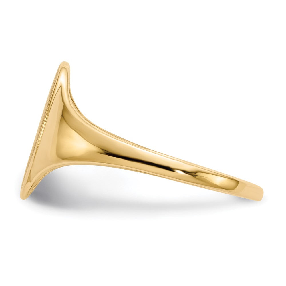 14k 8.5x12.0mm Oval Open Back Signet Ring