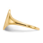 14k 8.5x12.0mm Oval Open Back Signet Ring