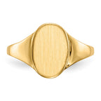 14k 8.5x12.0mm Oval Open Back Signet Ring