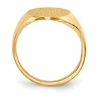 14k 12.0x17.0mm Oval Open Back Signet Ring