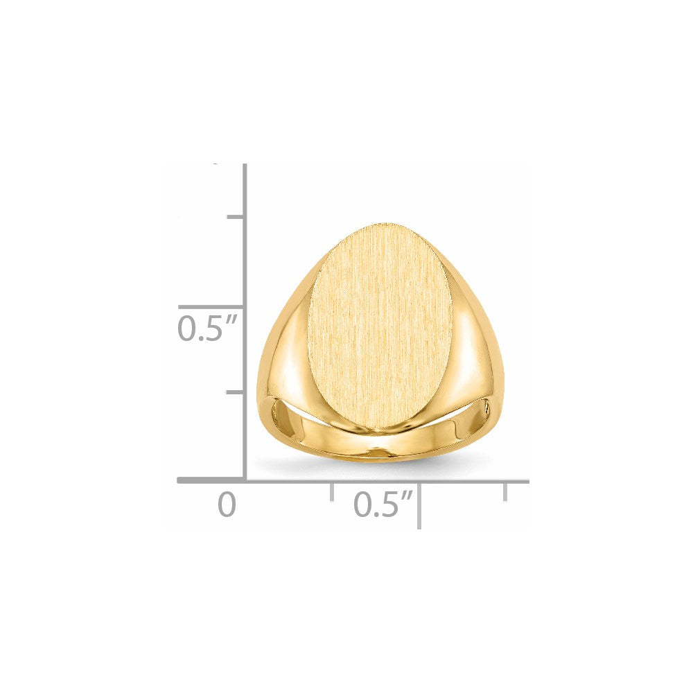 14k 12.0x17.0mm Oval Open Back Signet Ring