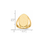 14k 12.0x17.0mm Oval Open Back Signet Ring