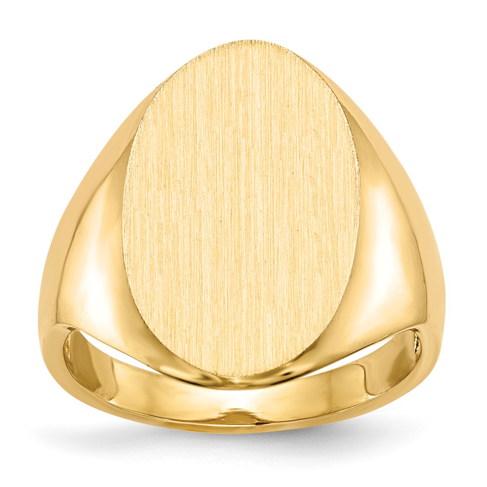 14k 12.0x17.0mm Oval Open Back Signet Ring