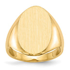 14k 12.0x17.0mm Oval Open Back Signet Ring