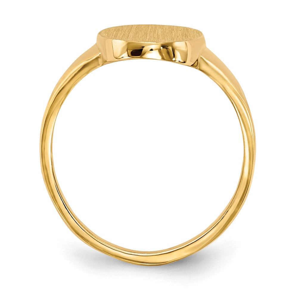 14k 9.0x14.5mm Oval Closed Back Signet Ring