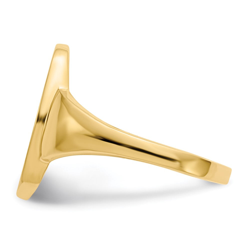 14k 9.0x14.5mm Oval Open Back Signet Ring