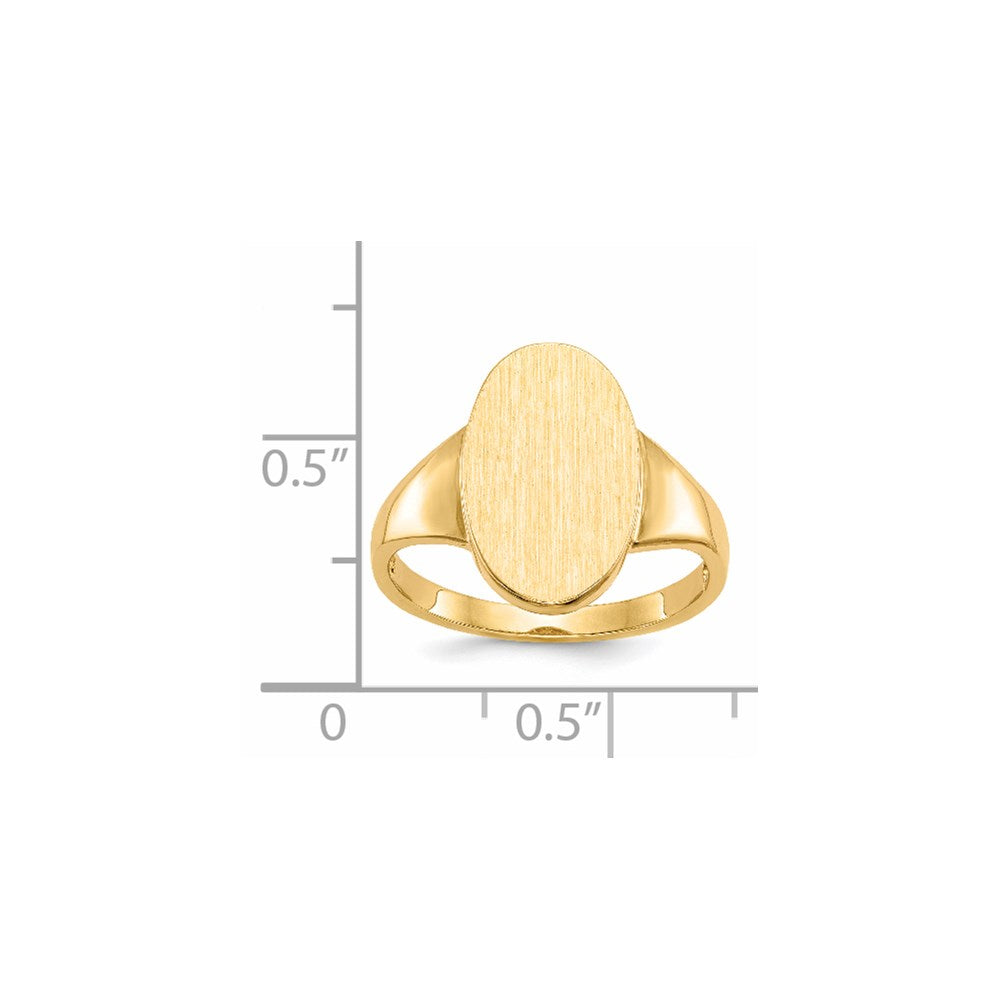 14k 9.0x14.5mm Oval Open Back Signet Ring
