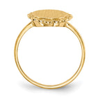 14k 9.0x12.0mm Oval Open Back Scalloped Edge Signet Ring