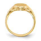 14k 8.5x6.5mm Open Back Childs Oval Signet Ring