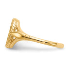 14k 8.5x6.5mm Open Back Childs Oval Signet Ring