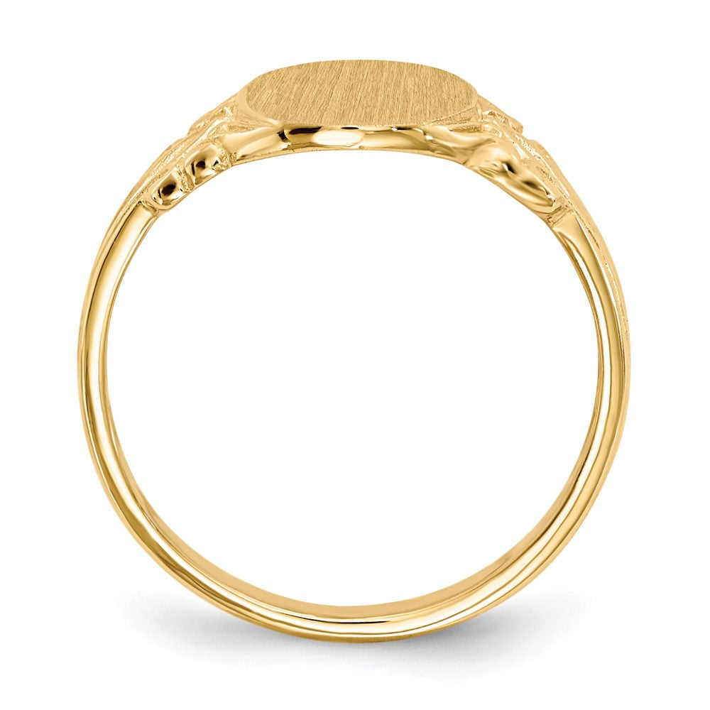 14k 8.0x10.0mm Oval Open Back Signet Ring