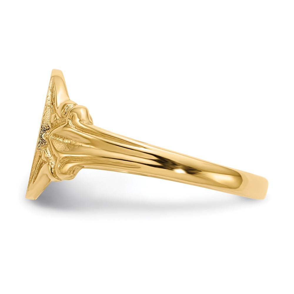 14k 8.0x10.0mm Oval Open Back Signet Ring