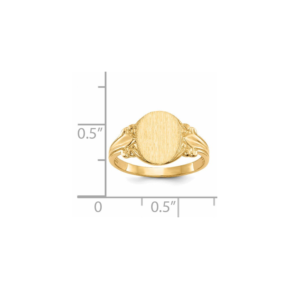 14k 8.0x10.0mm Oval Open Back Signet Ring