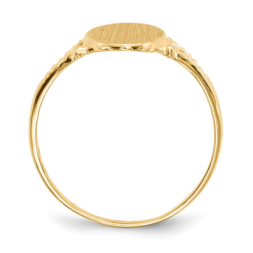 14k 8.5x14.0mm Oval Closed Back Signet Ring