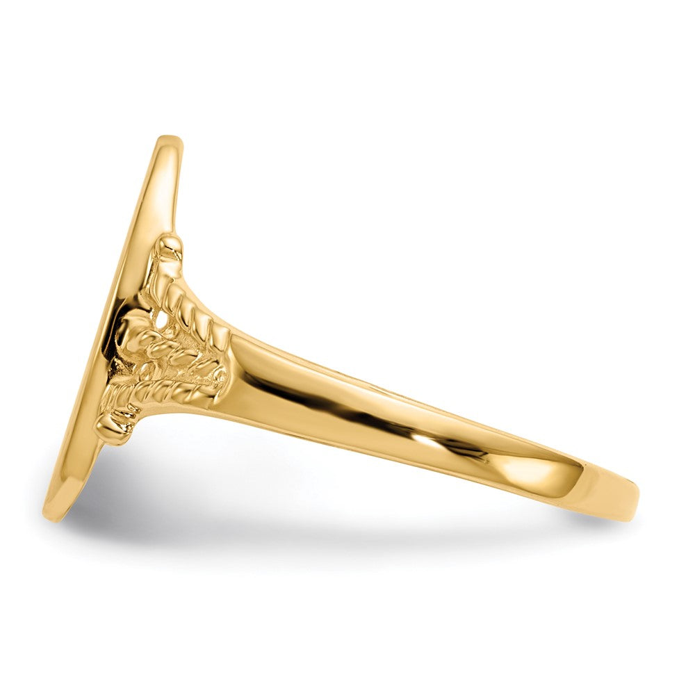 14k 8.5x14.0mm Oval Closed Back Signet Ring