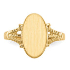 14k 8.5x14.0mm Oval Closed Back Signet Ring