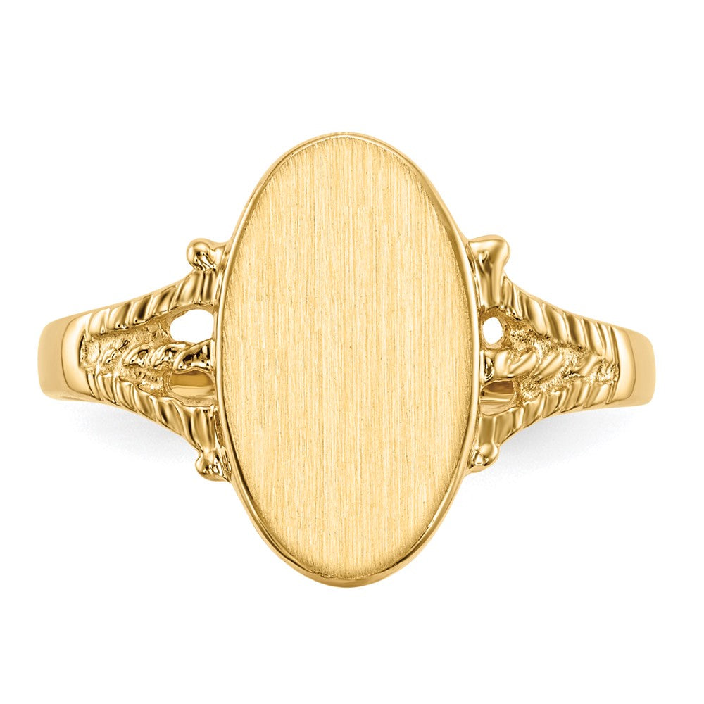 14k 8.5x14.0mm Oval Closed Back Signet Ring