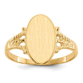14k 8.5x14.0mm Oval Closed Back Signet Ring