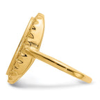 14k 9.5x16.5mm Oval Open Back Filigree Edge Signet Ring
