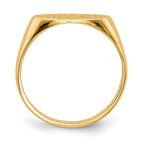 14k 6.25x11.5mm Closed Back Childs Oval Signet Ring