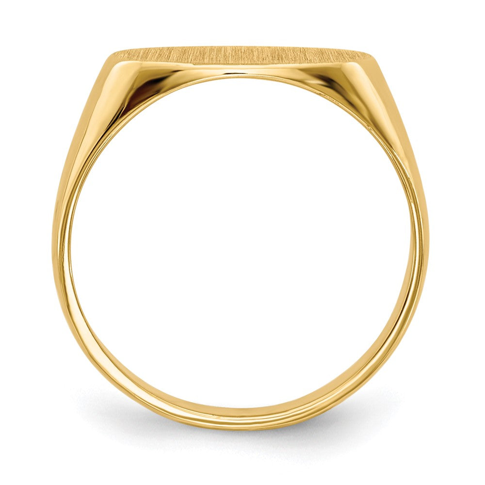 14k 6.25x11.5mm Closed Back Childs Oval Signet Ring